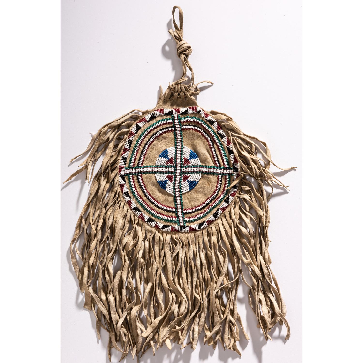 Apache Beaded Hide Bag