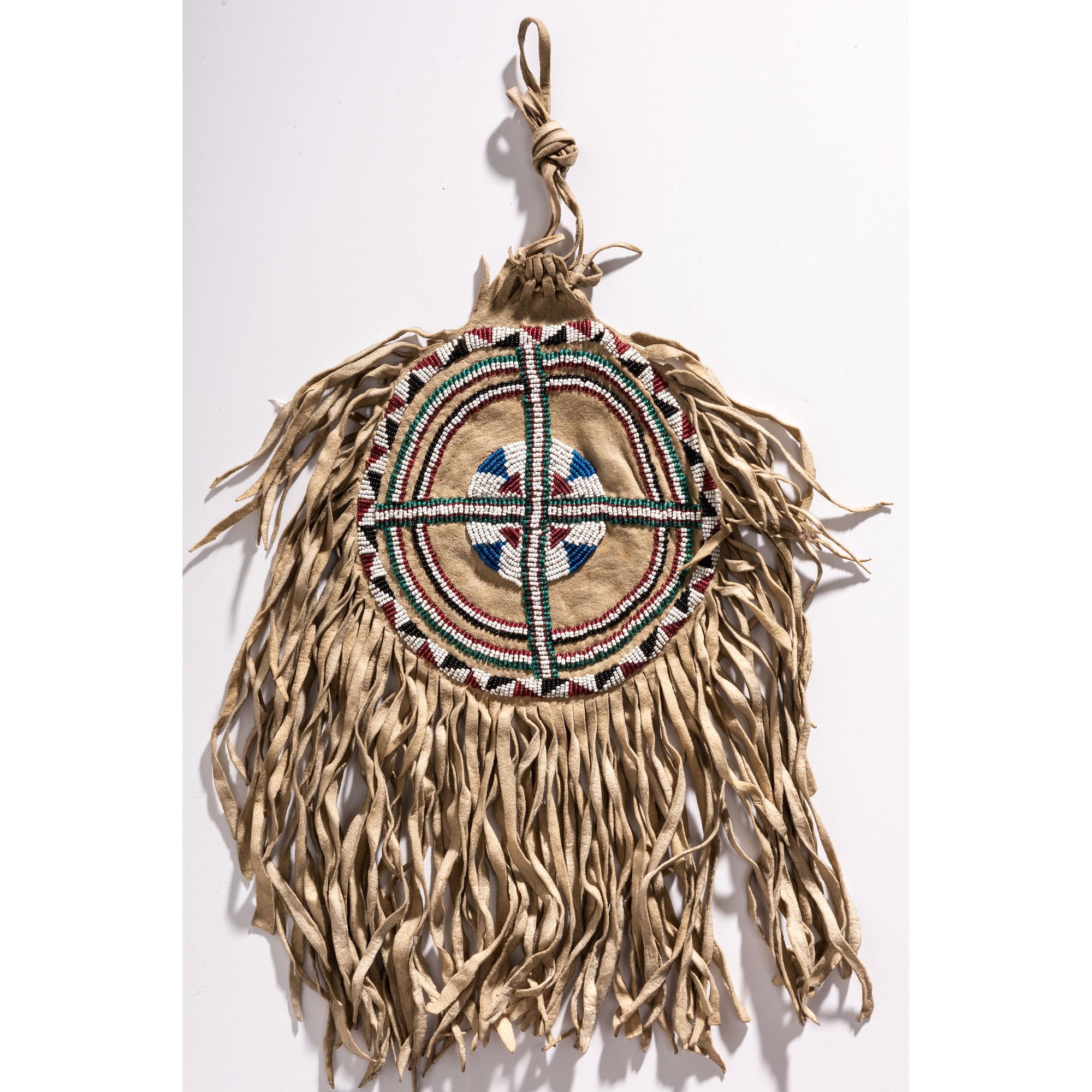 Apache Beaded Hide Bag