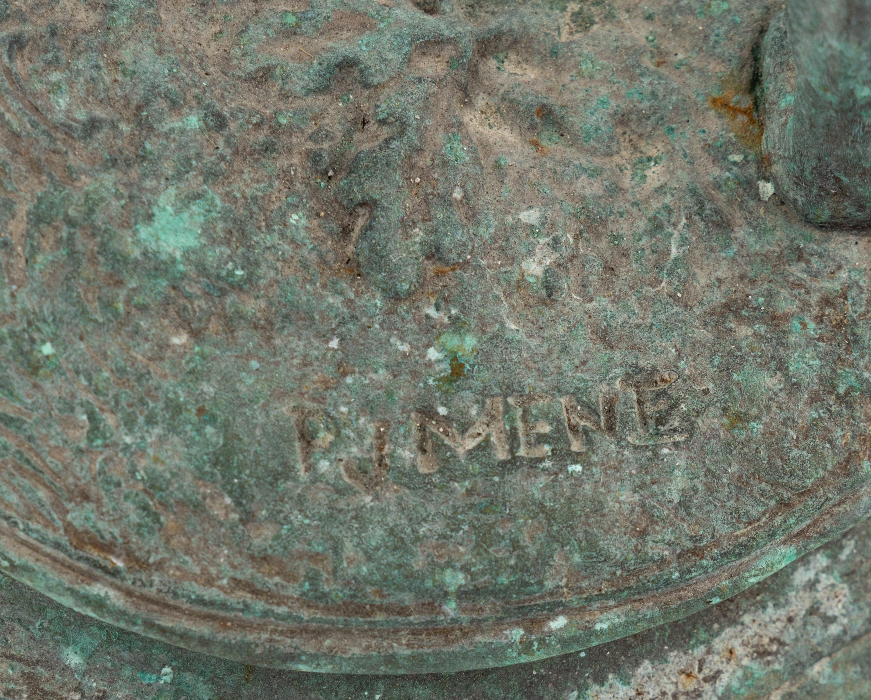 Two Bronze Hound Sculptures After PJ Mene