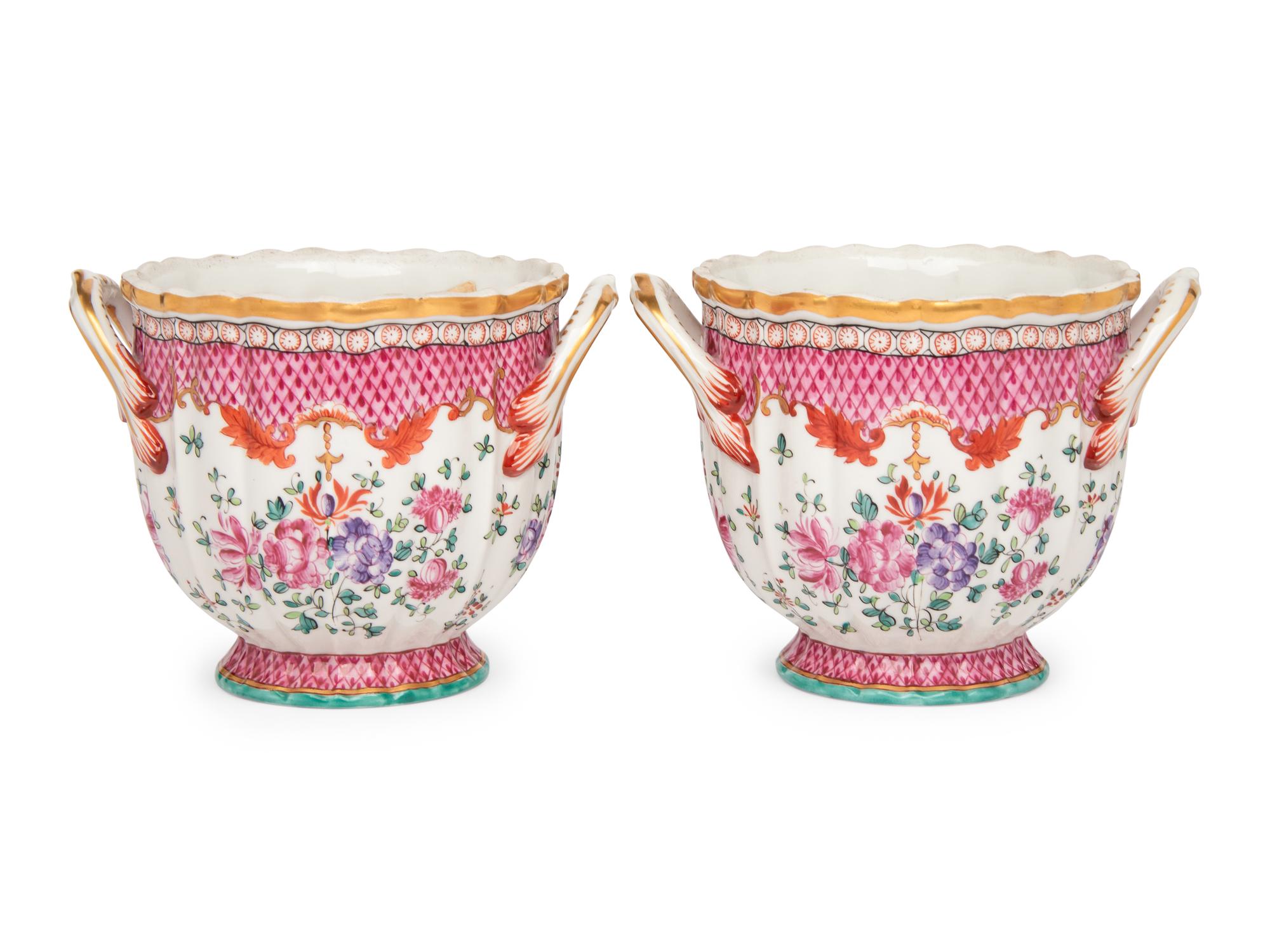 A Pair of Samson Porcelain Jardinières