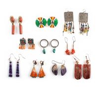 Southwestern and Plains Colorful Hook and Post Earrings