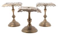 A Group of Three Brass Trivets Height of first 8 inches. — LATE 19TH CENTURY