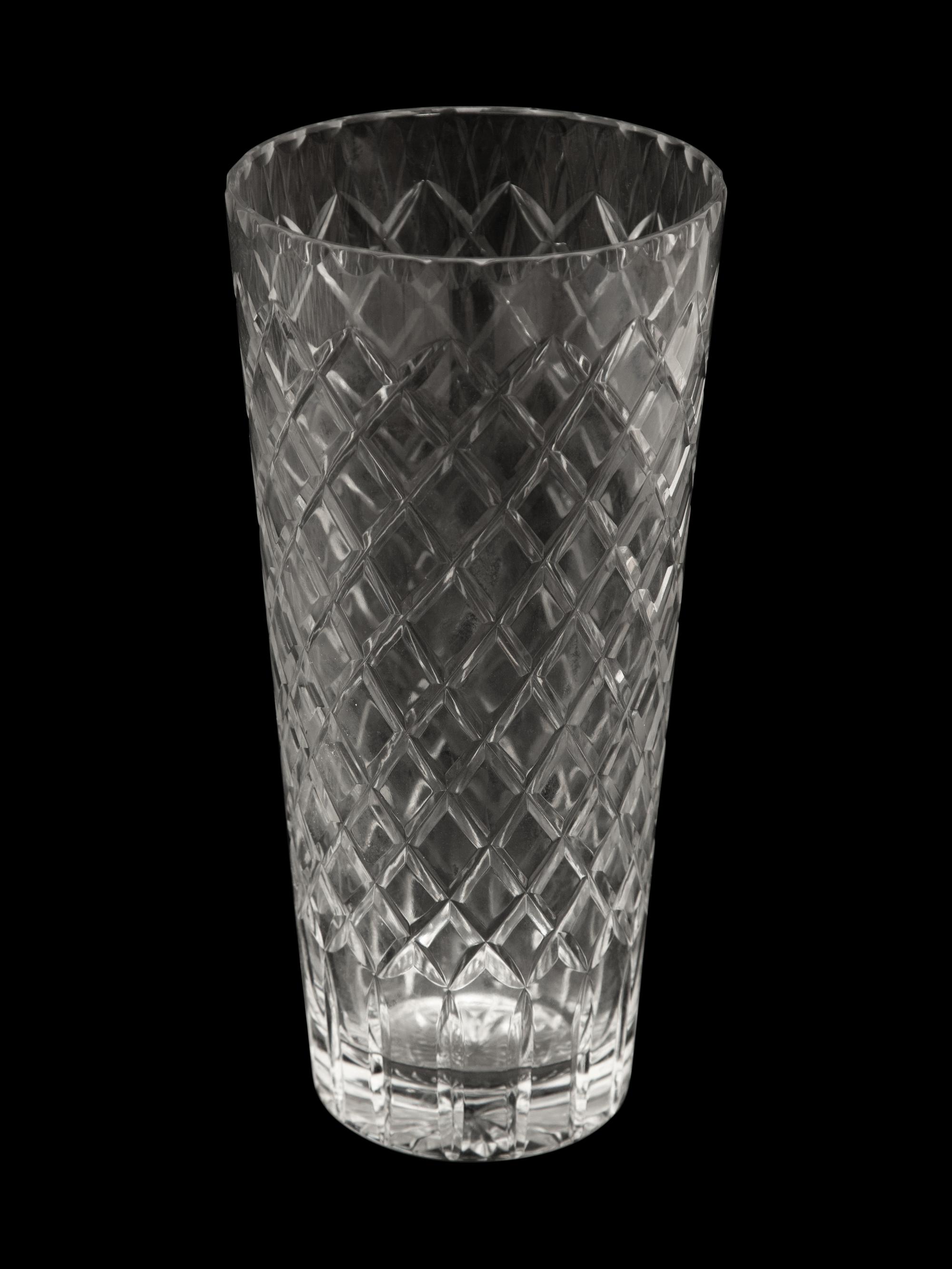 A Cartier Cut Glass Tall Vase and a Wine Cooler
