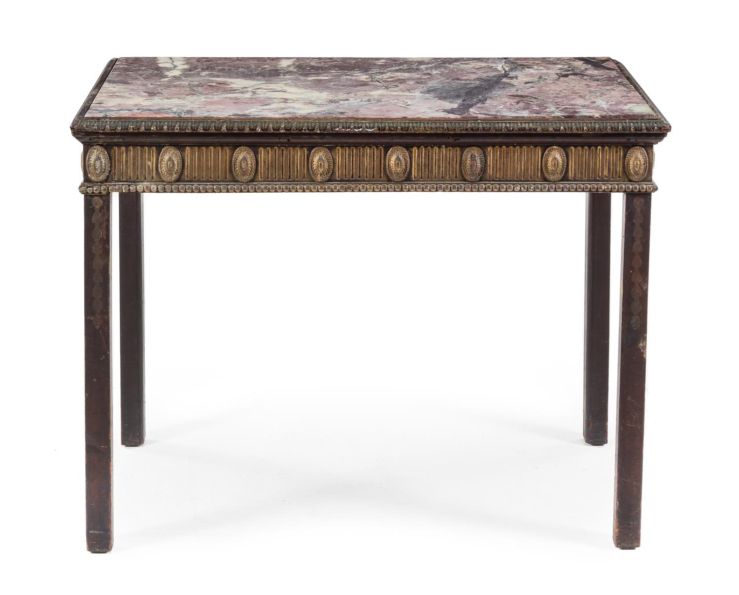 A George III Painted Console Table Height 29 1/2 x width 39 x depth 20 inches. — 18TH CENTURY