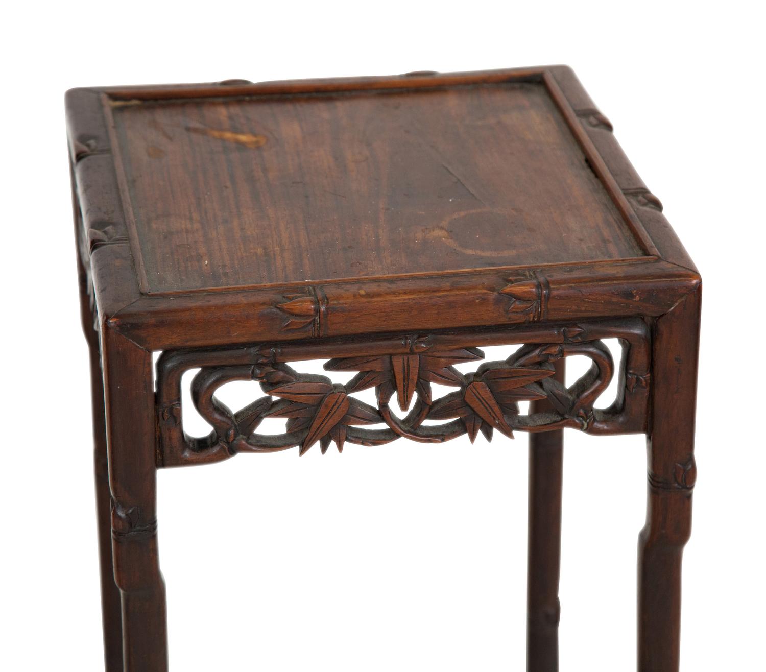 Two Chinese Carved Hardwood Jardiniere Stands