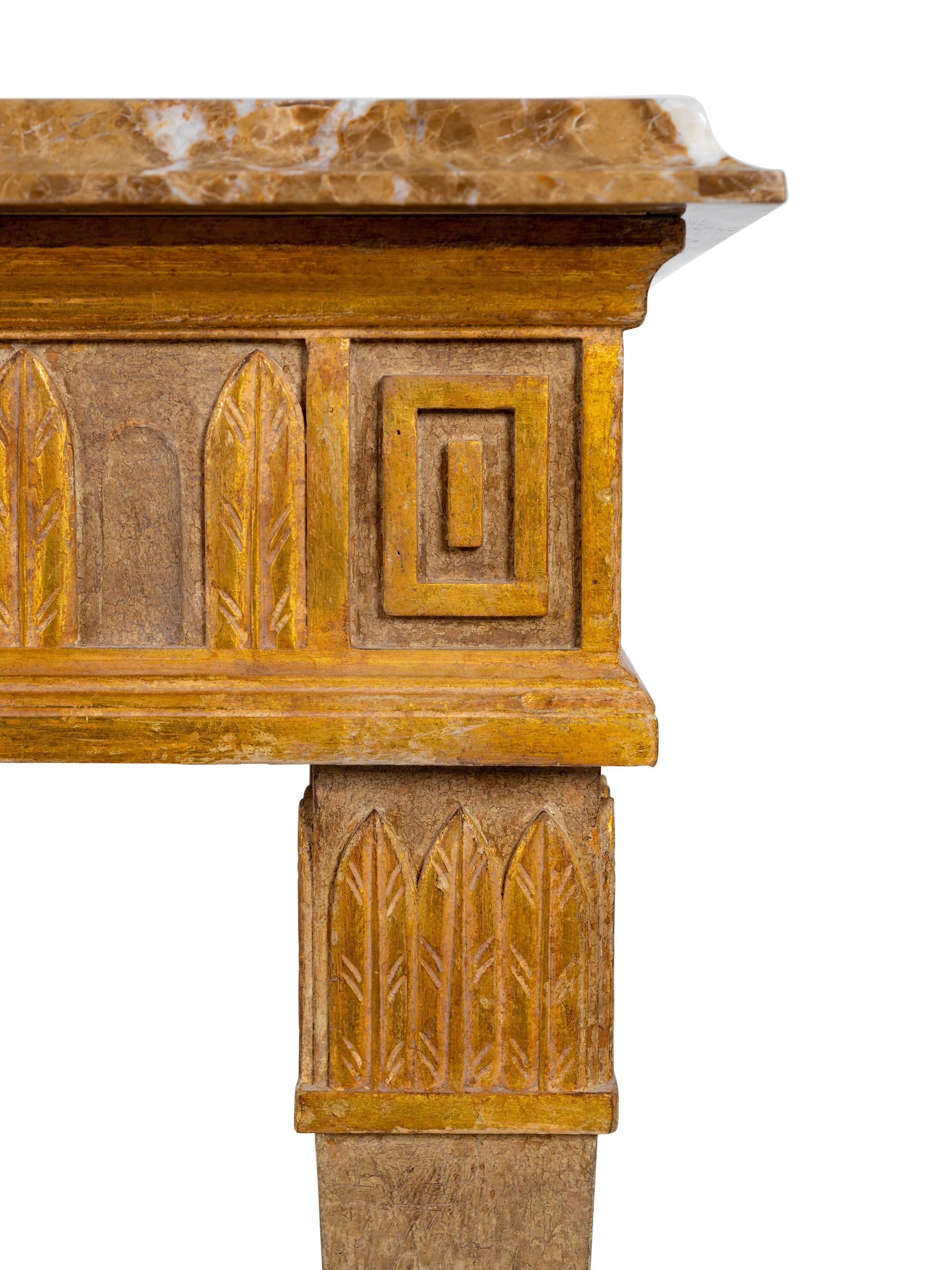 An Italian Directoire Style Parcel-Gilt Console Table — 20TH CENTURY