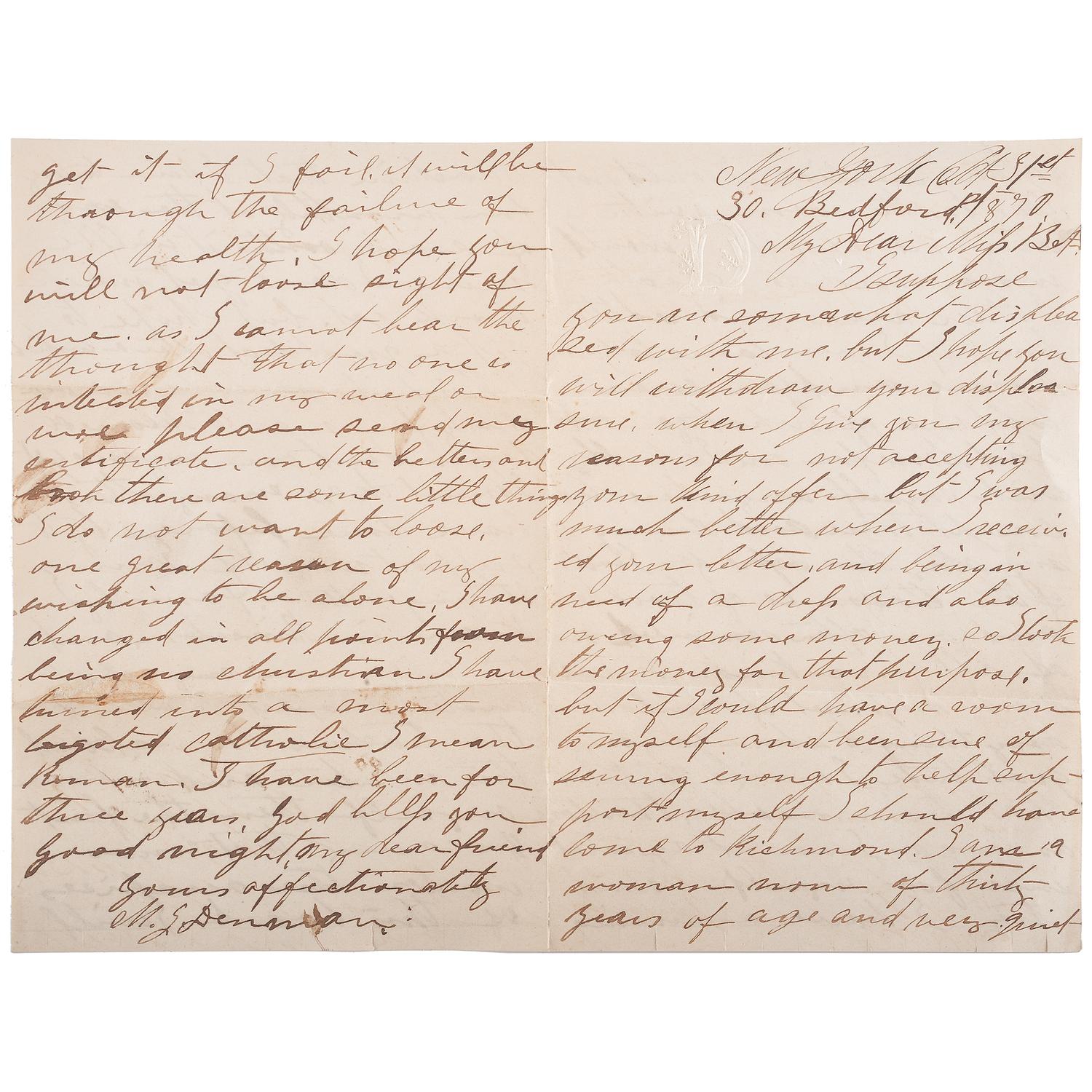 Van Lew Family Archive, Incl. Letters from Civil War Spymaster Elizabeth Van Lew and Slave-Turned-Spy Mary Bowser