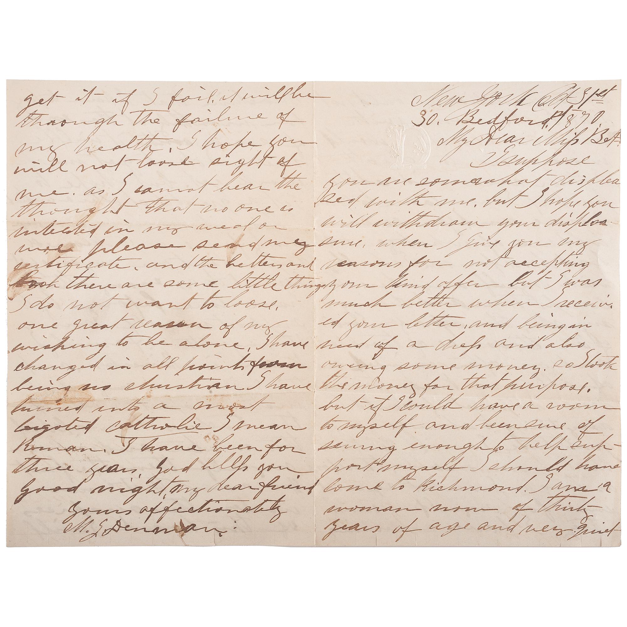Van Lew Family Archive, Incl. Letters from Civil War Spymaster Elizabeth Van Lew and Slave-Turned-Spy Mary Bowser
