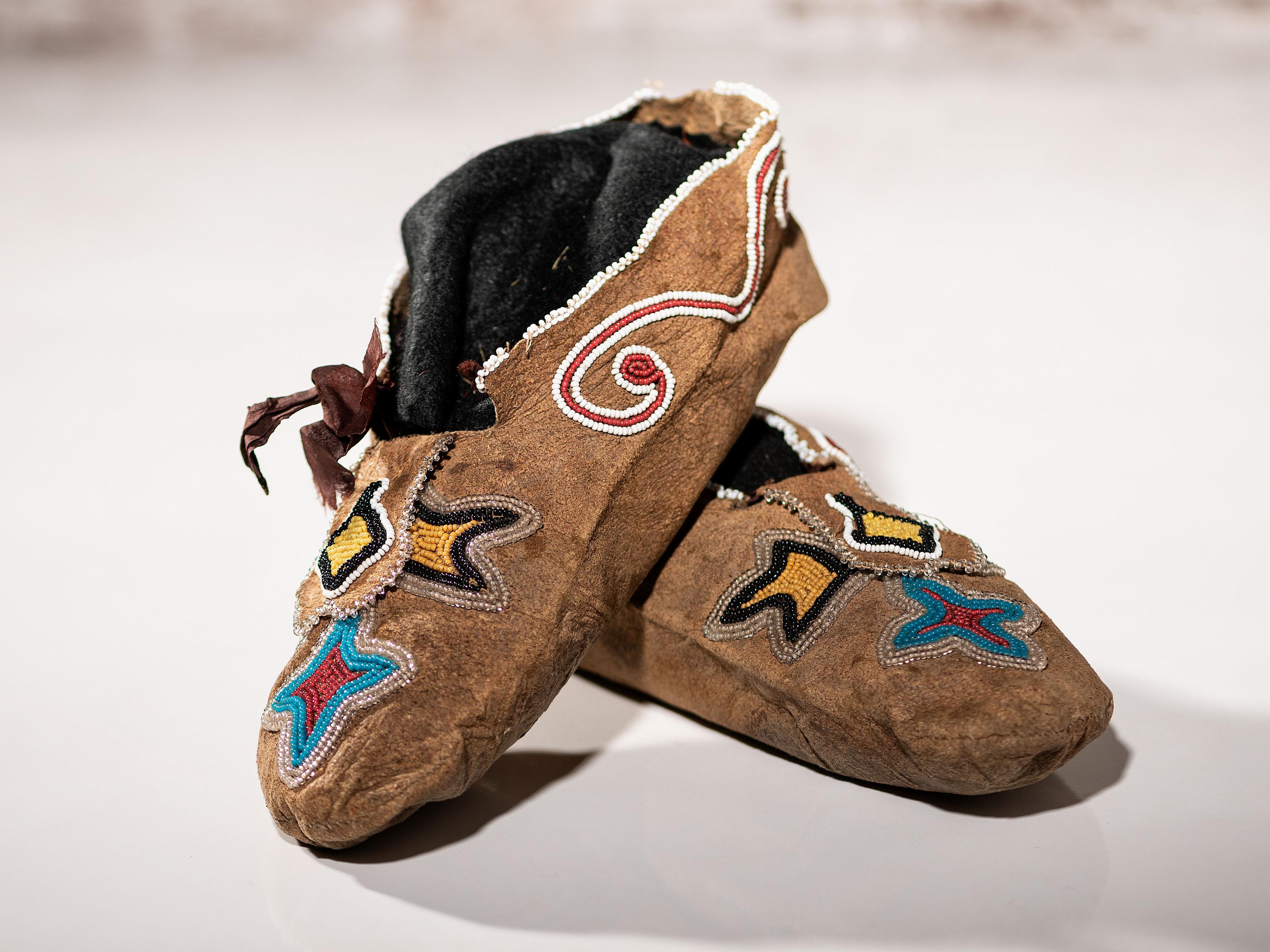 Prairie Beaded Hide Moccasins