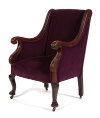 A Victorian Mahogany Armchair Height 40 inches. — 19TH CENTURY