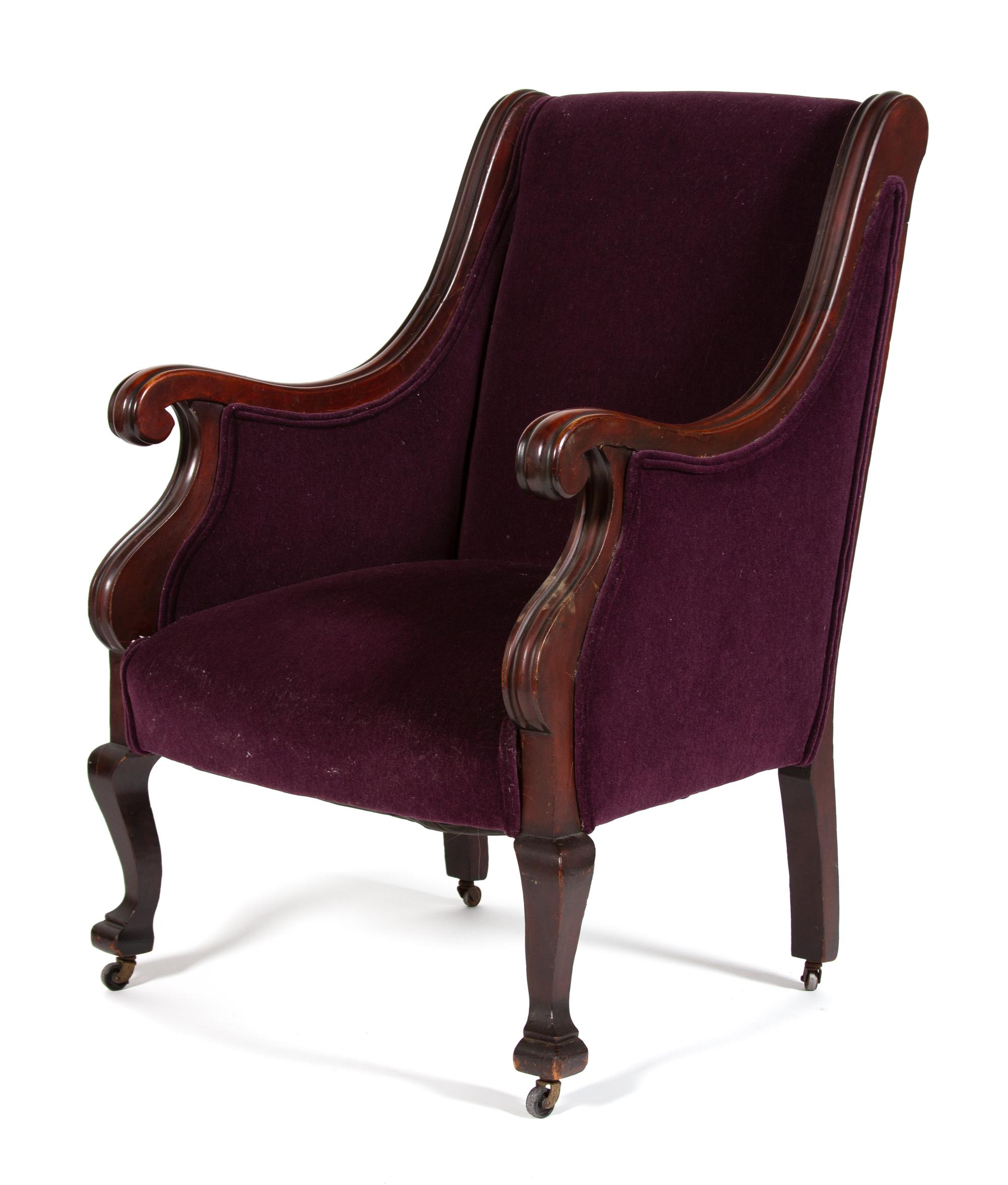 A Victorian Mahogany Armchair Height 40 inches. — 19TH CENTURY