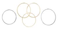 A Collection of Yellow and White Gold Omega Chain Necklaces, 49.90 dwts.