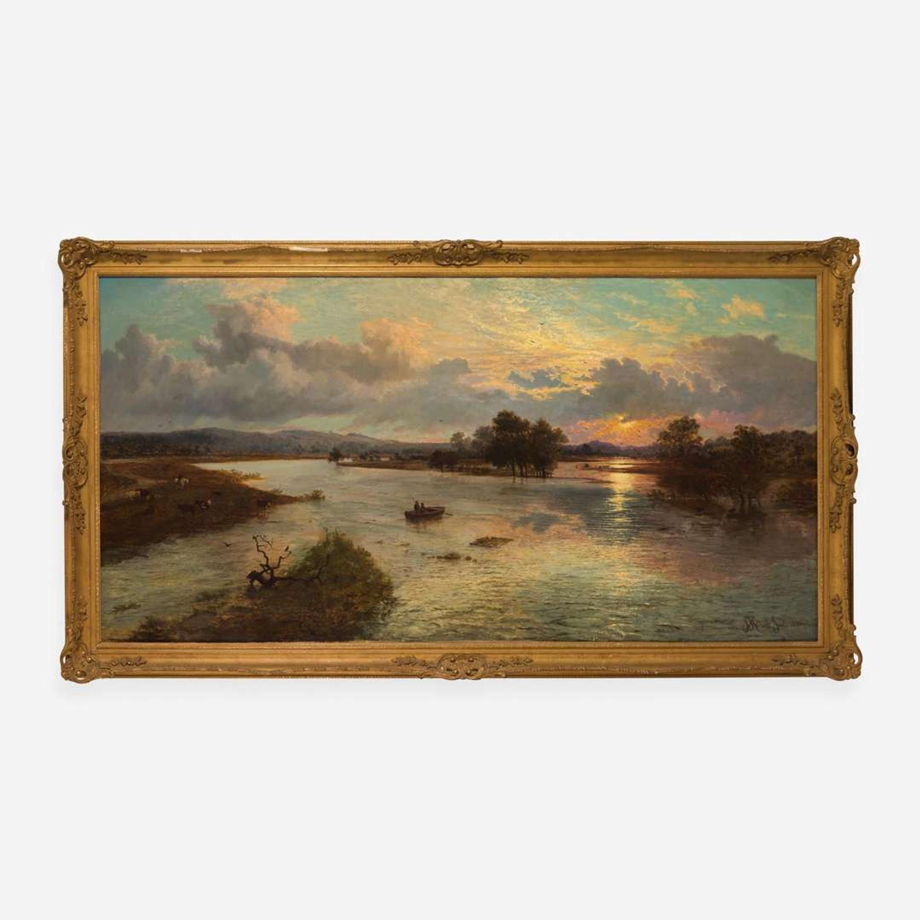 John Holland (British, 1799–1880) Sunset on the Trent Estuary