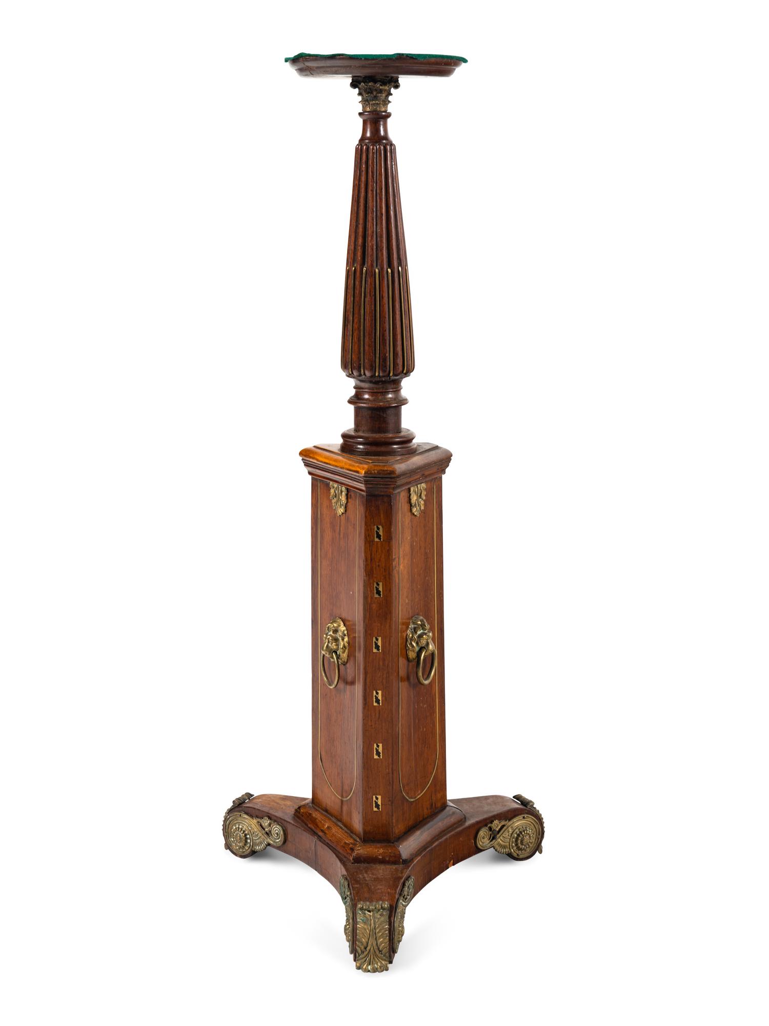 A Regency Gilt Bronze Mounted Mahogany Torchère