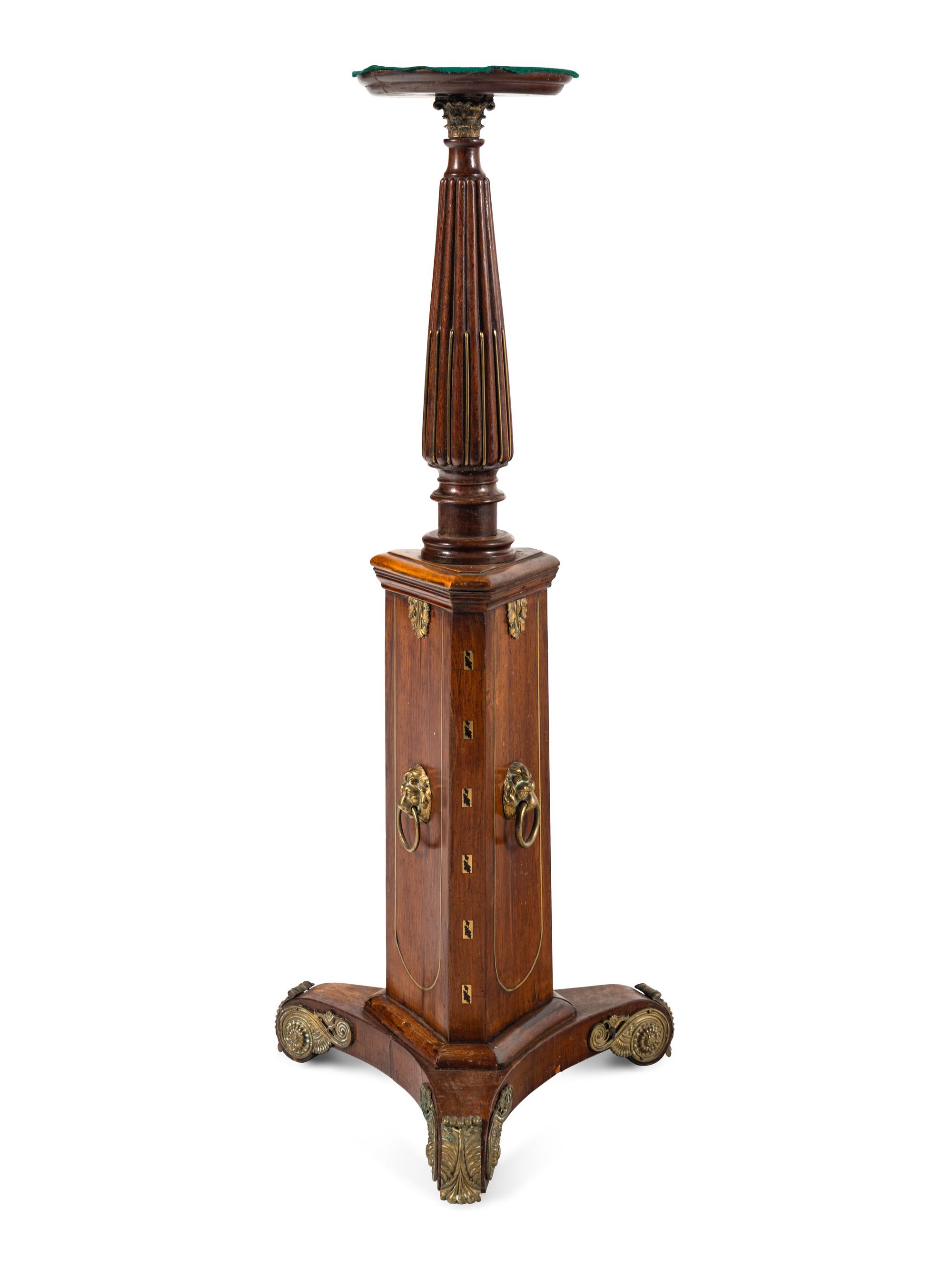 A Regency Gilt Bronze Mounted Mahogany Torchère