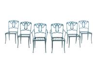A Group of Painted Iron Garden Furniture