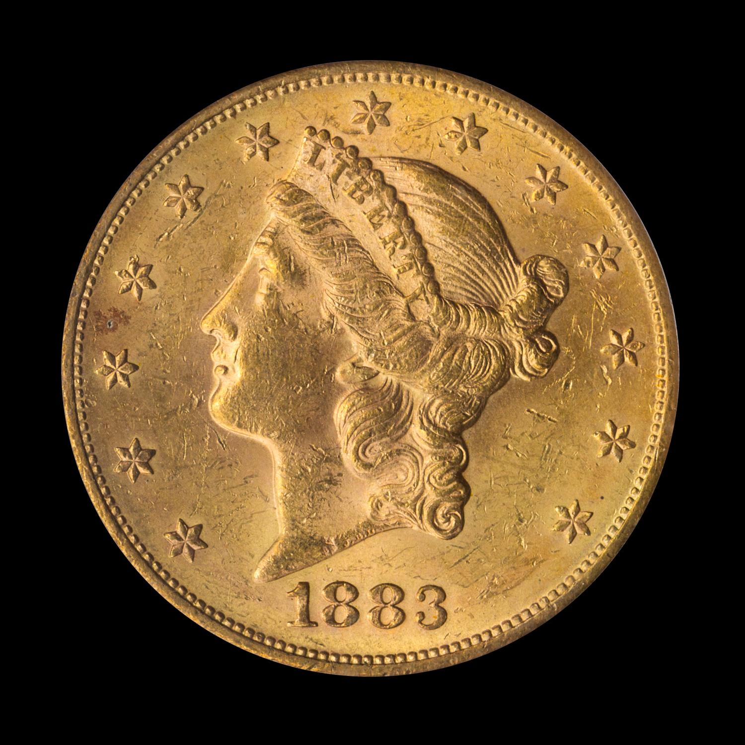 A United States 1883-S Liberty Head $20 Gold Coin