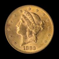 A United States 1883-S Liberty Head $20 Gold Coin