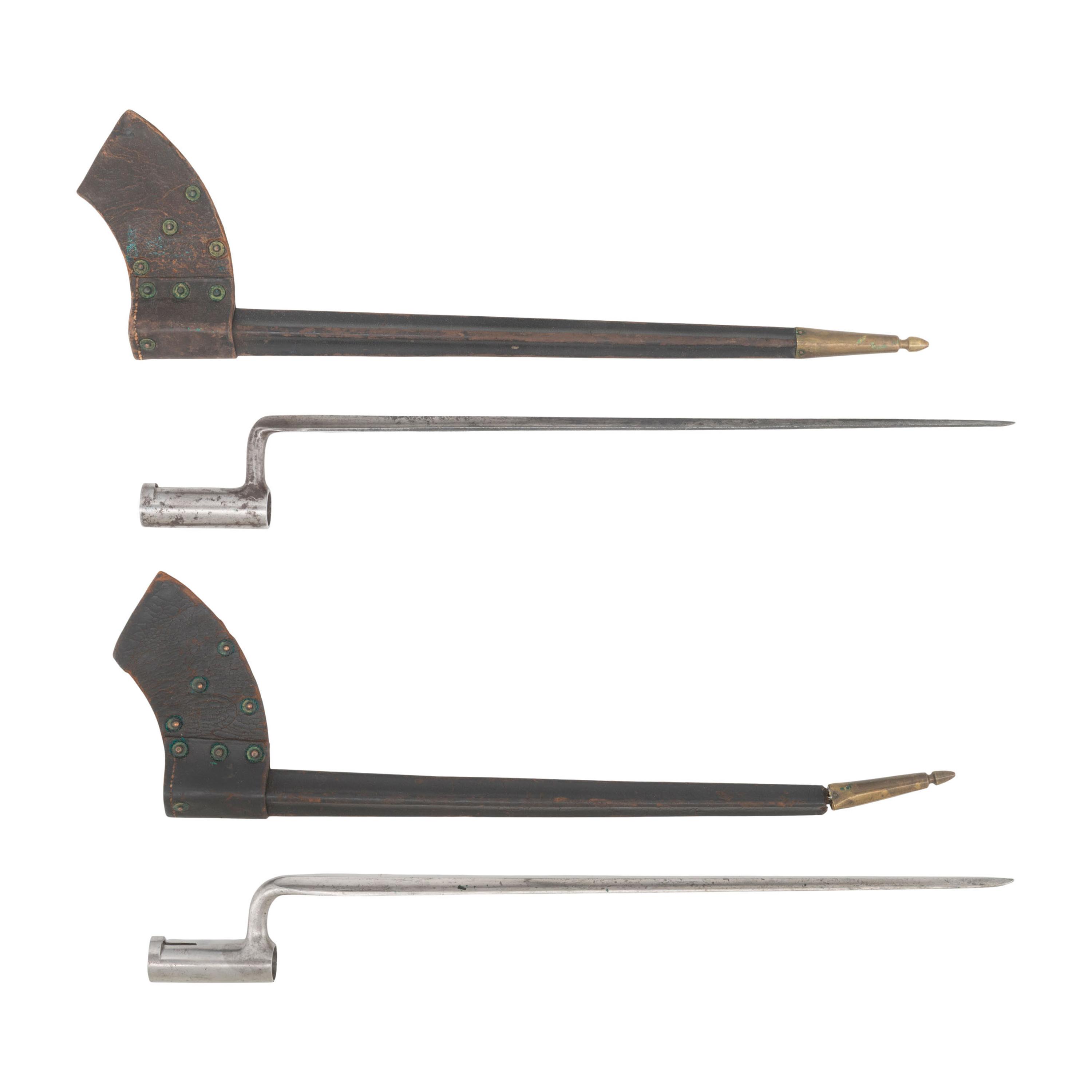 Two US Model 1816 Replacement Socket Bayonets with Scabbards
