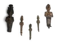 Six Egyptian Bronze Osiris Figures