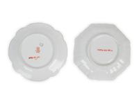 Two Continental Porcelain Moustache Cups and Saucers
