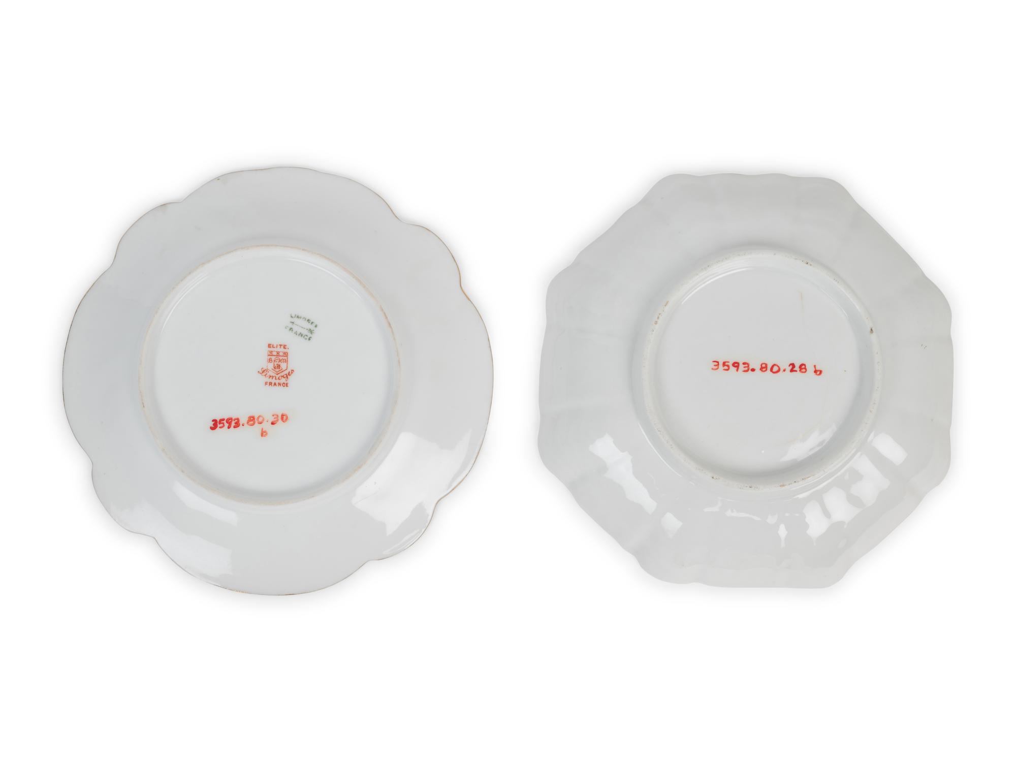 Two Continental Porcelain Moustache Cups and Saucers