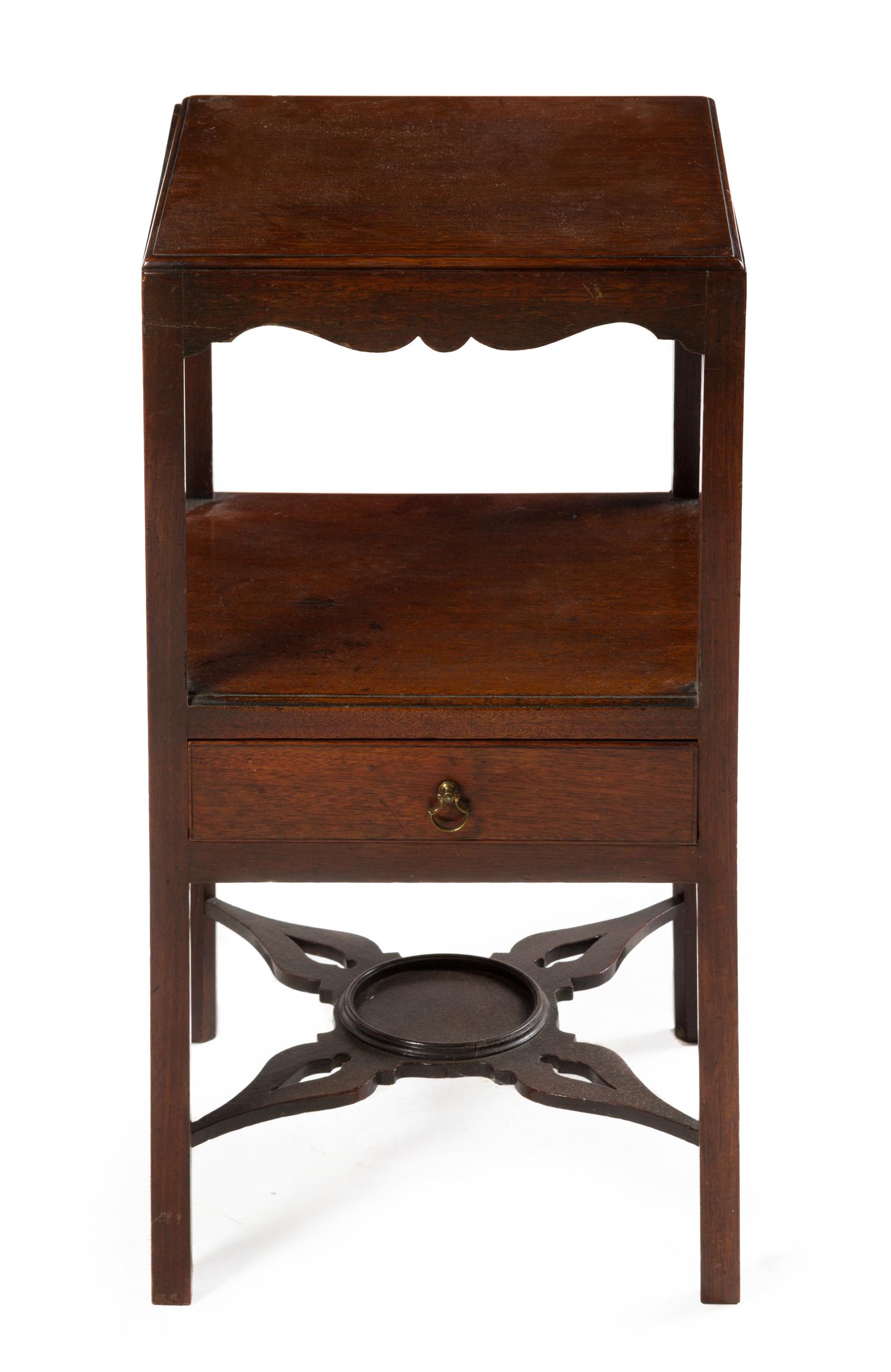 A Georgian Style Mahogany Side Table Height 26 x width 14 x depth 14 inches.