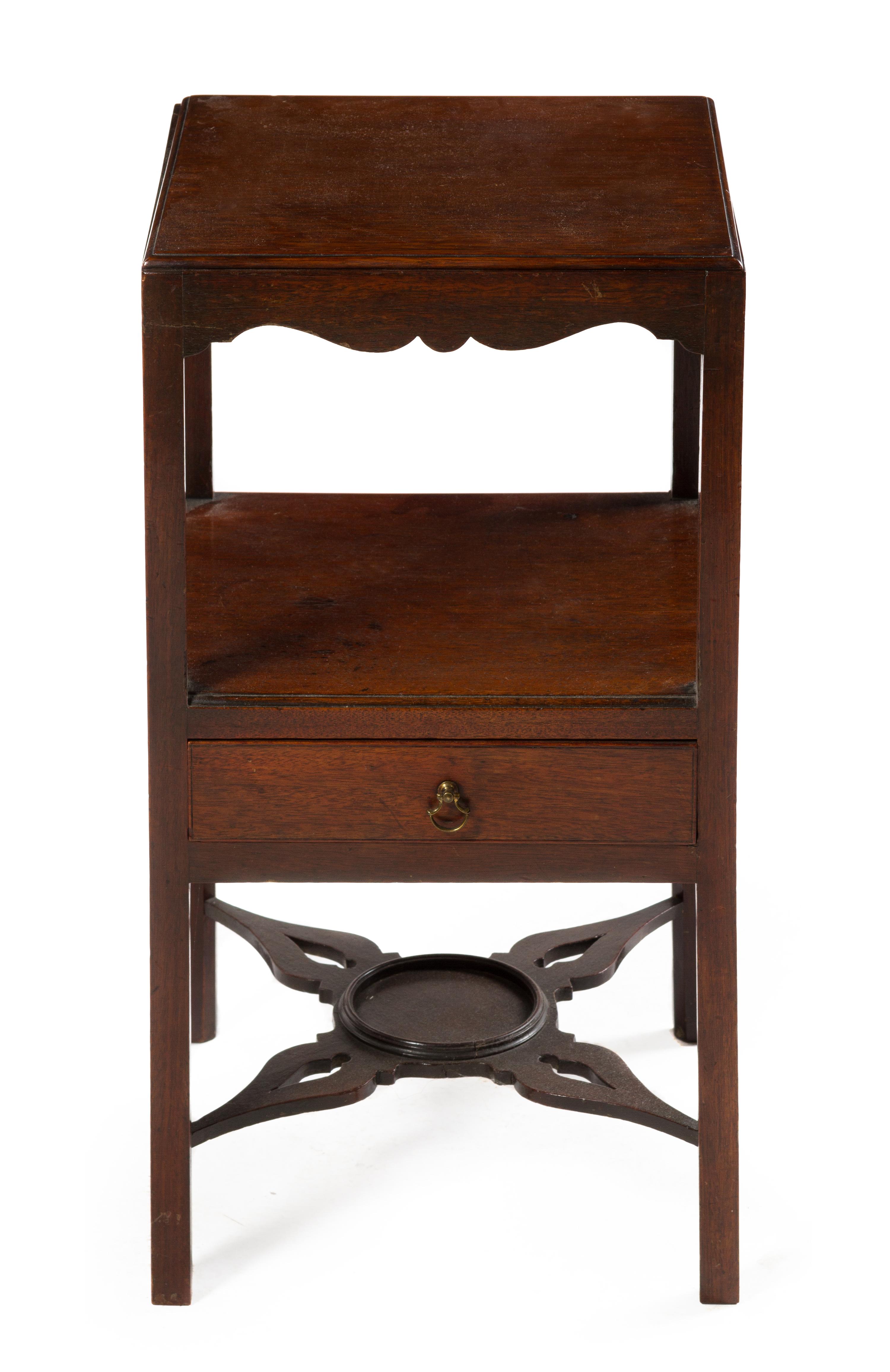 A Georgian Style Mahogany Side Table Height 26 x width 14 x depth 14 inches.