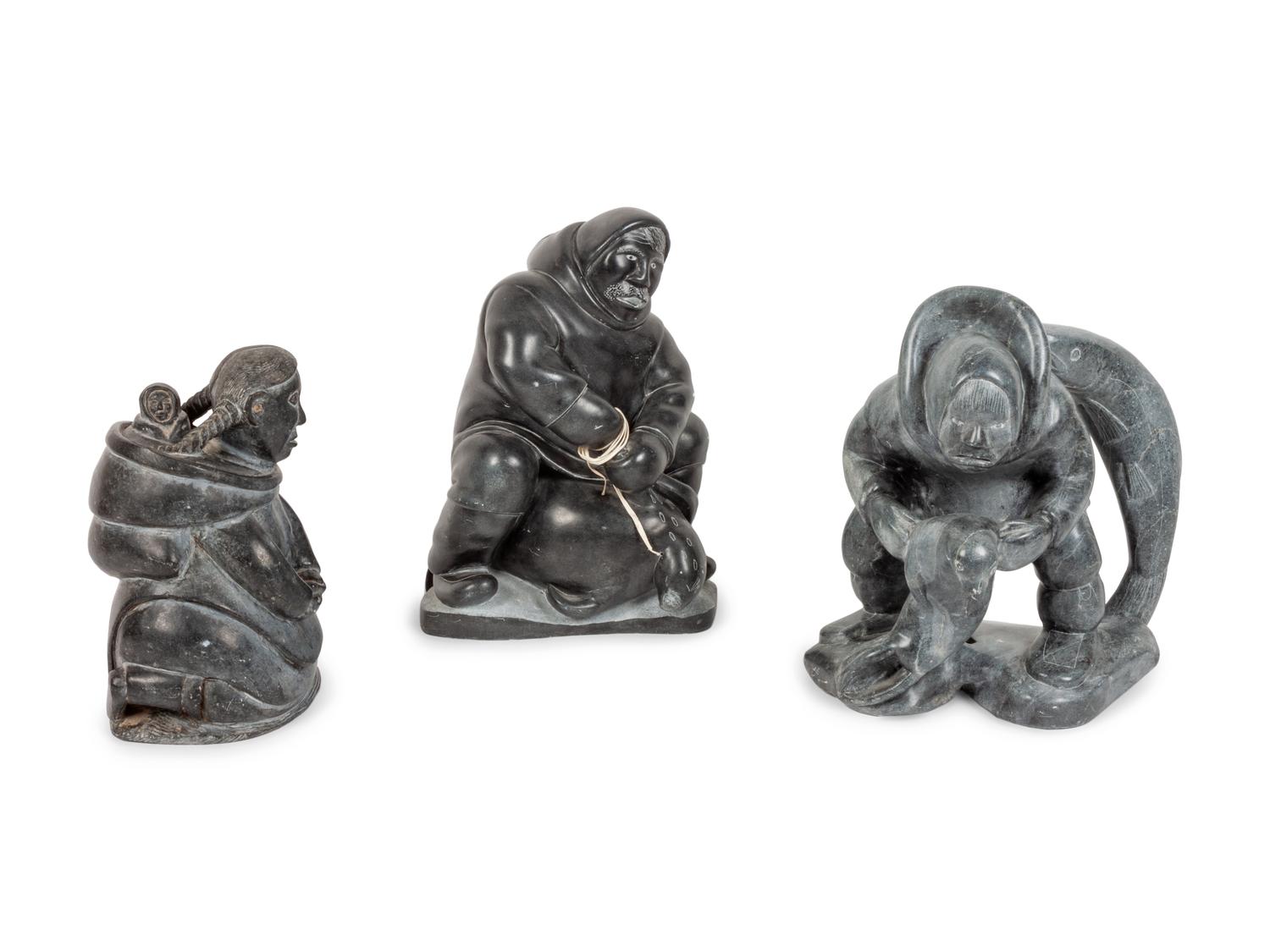 Four Inuit Soapstone Carvings