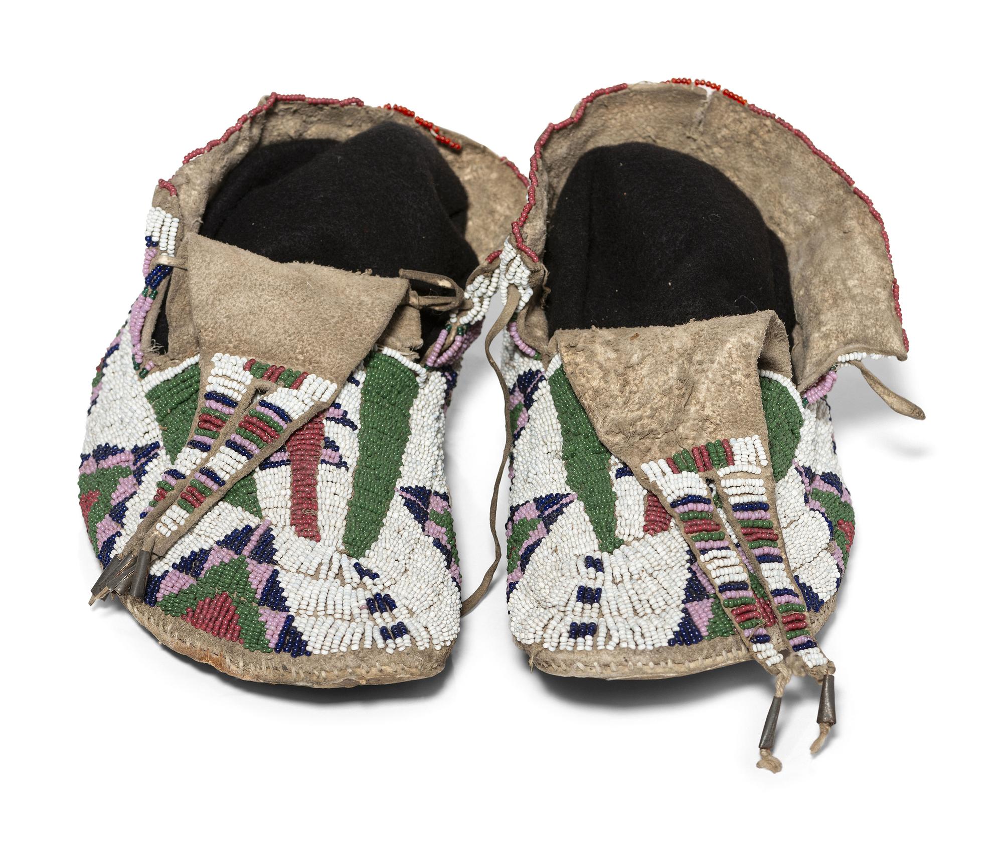 Sioux Beaded Hide Moccasins