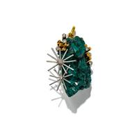 BICOLOR GOLD AND MULTIGEM PENDANT BROOCH