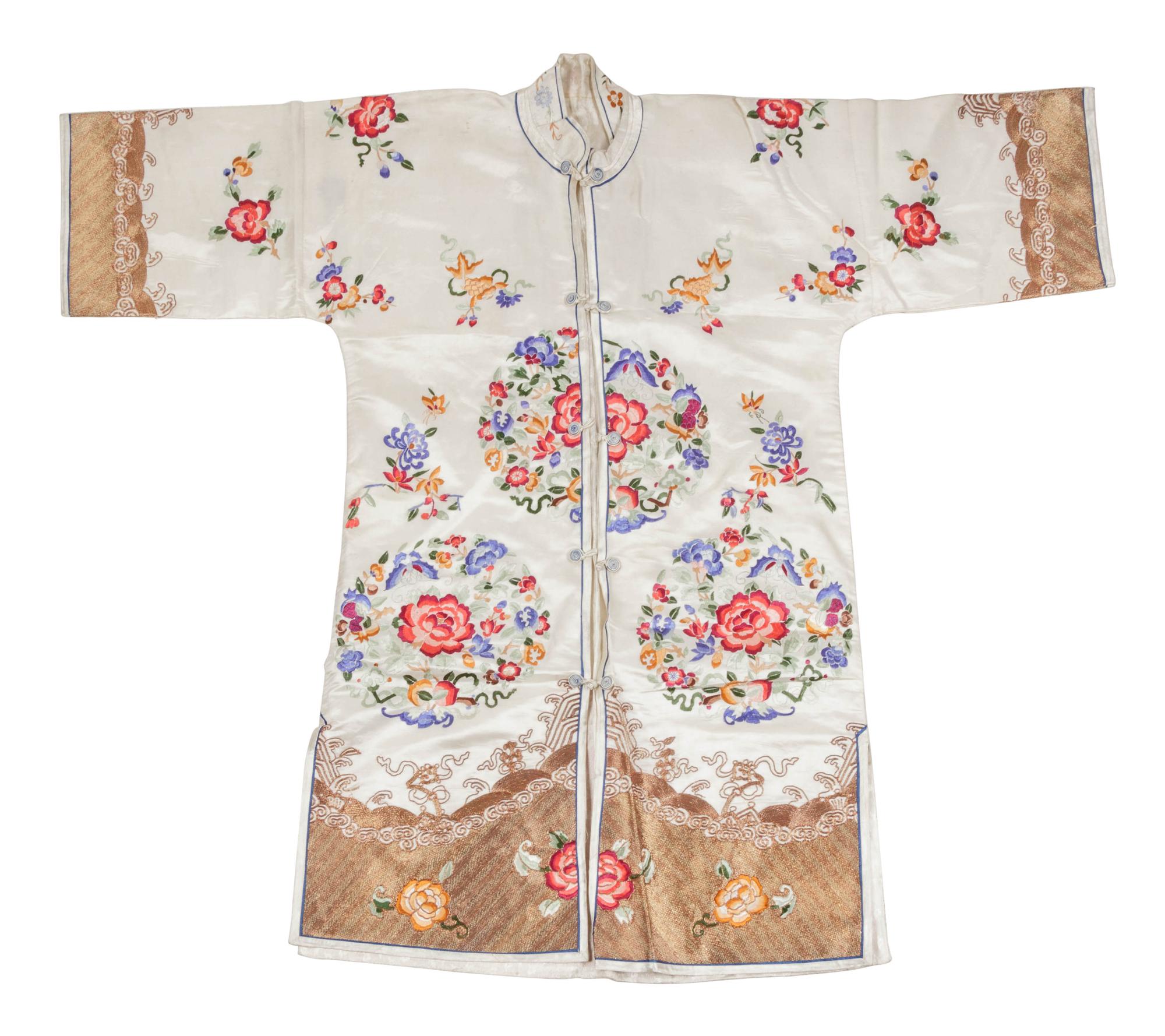 Three Chinese Embroidered Silk Ladies' Jackets