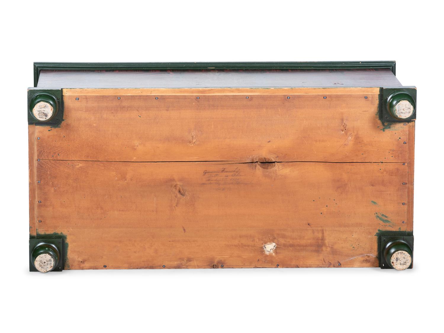 A Paint Decorated Poplar Blanket Chest by Jacob Werrey (1838-1893)