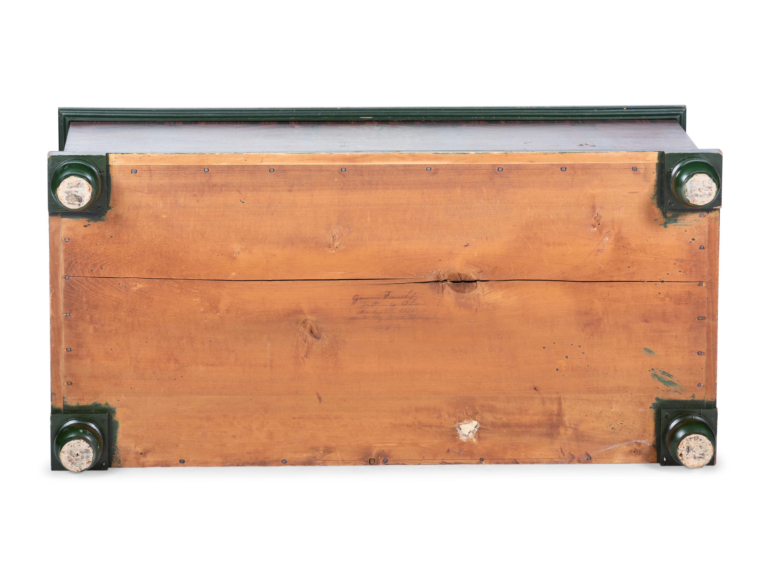 A Paint Decorated Poplar Blanket Chest by Jacob Werrey (1838-1893)