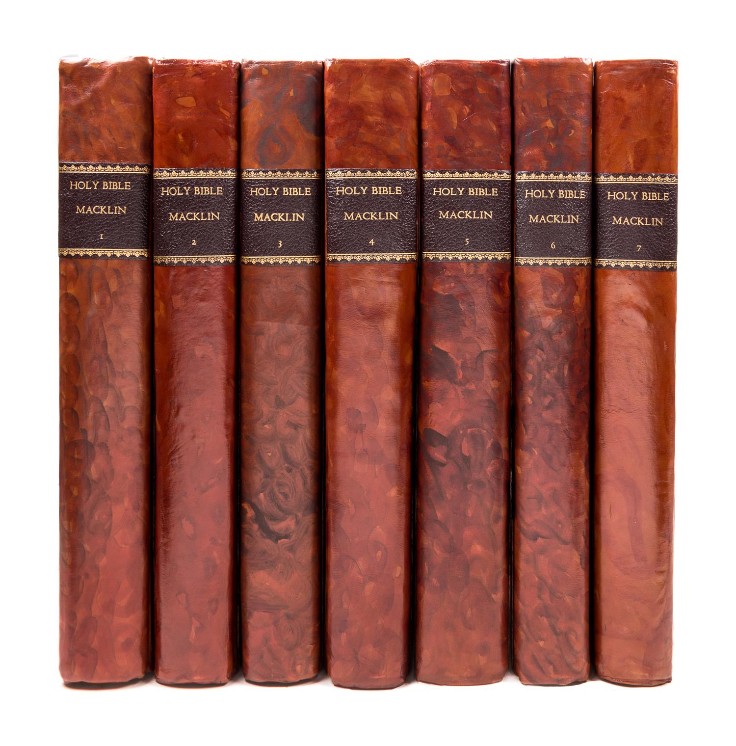 MACKLIN BIBLE. London, 1800. 7 vols. Complete with 66 full sized plates, including engraved dedication leaf.