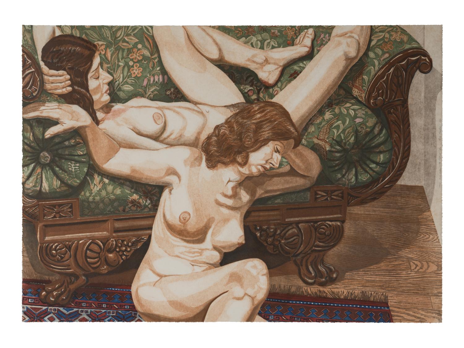 Two Nudes with Federal Sofa, 1981