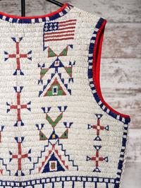 Sioux Beaded Hide Vest, with American Flags