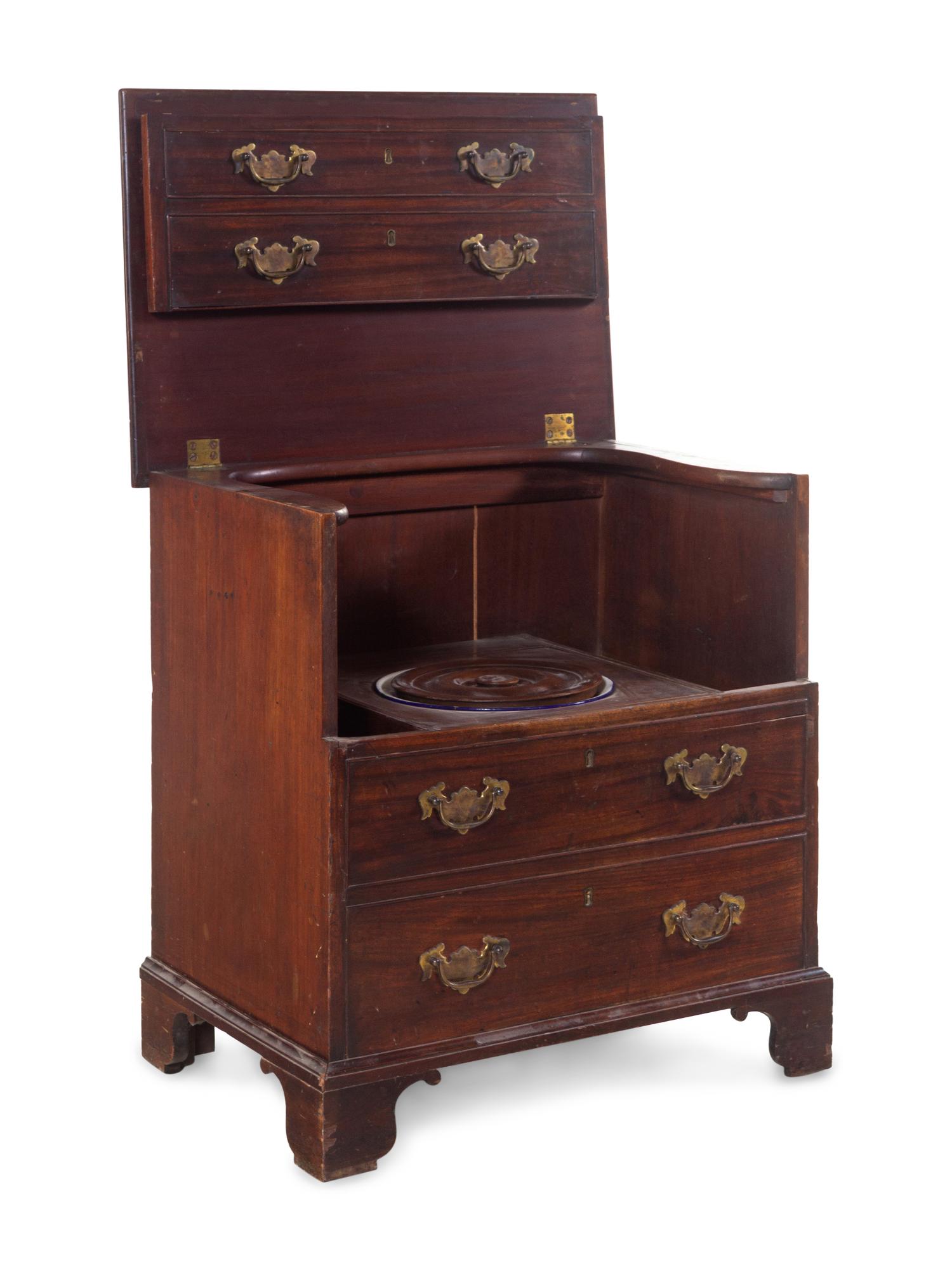 A George III Mahogany Bedside Commode Cabinet