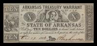 A State of Arkansas 1863 $10 Treasury Warrant