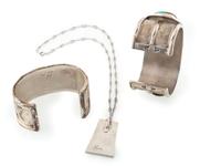 Silver and Turquoise Cuff Bracelets AND Pendant