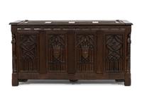 A French Gothic Revival Carved Oak Coffer