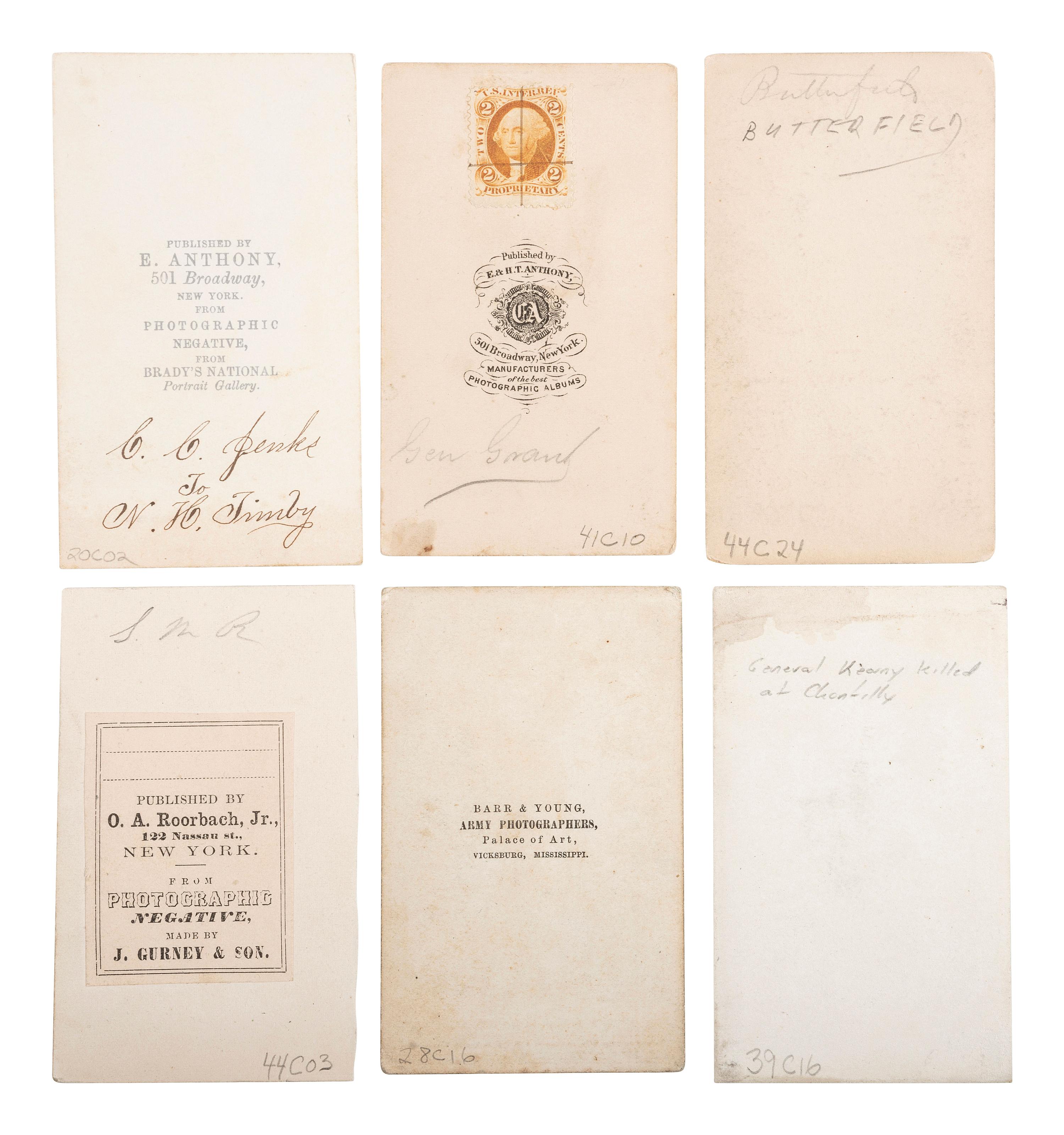 [CIVIL WAR]. A group of 12 CDVs including Union Generals, comprising: