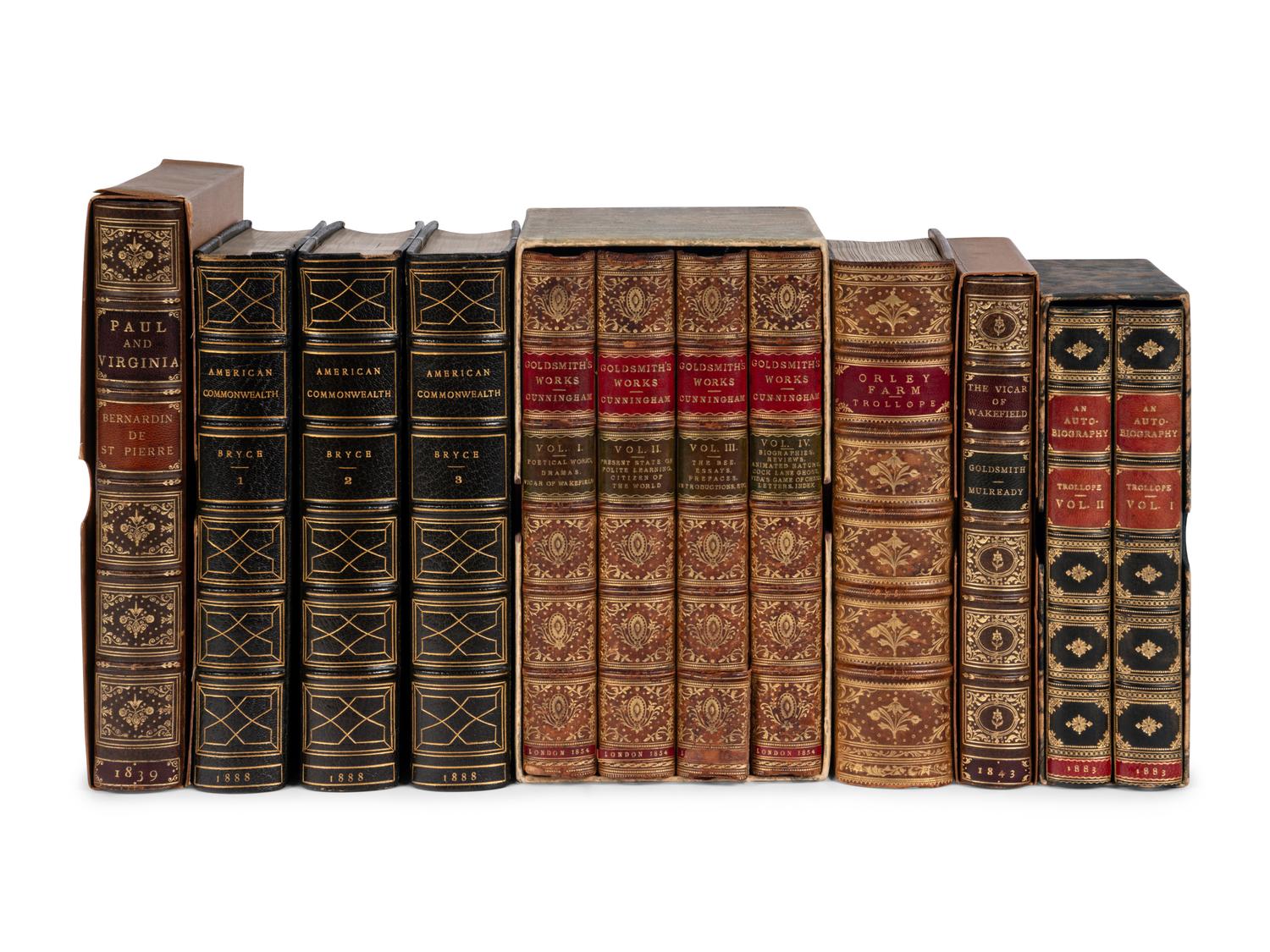[BINDINGS]. A group of 8 finely bound works, comprising: