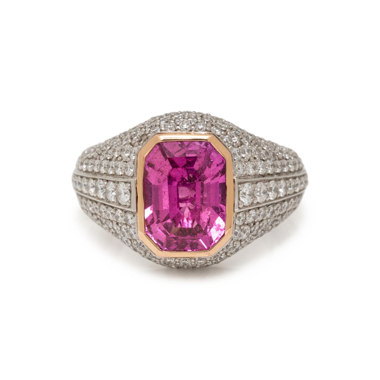 PINK SAPPHIRE AND DIAMOND RING