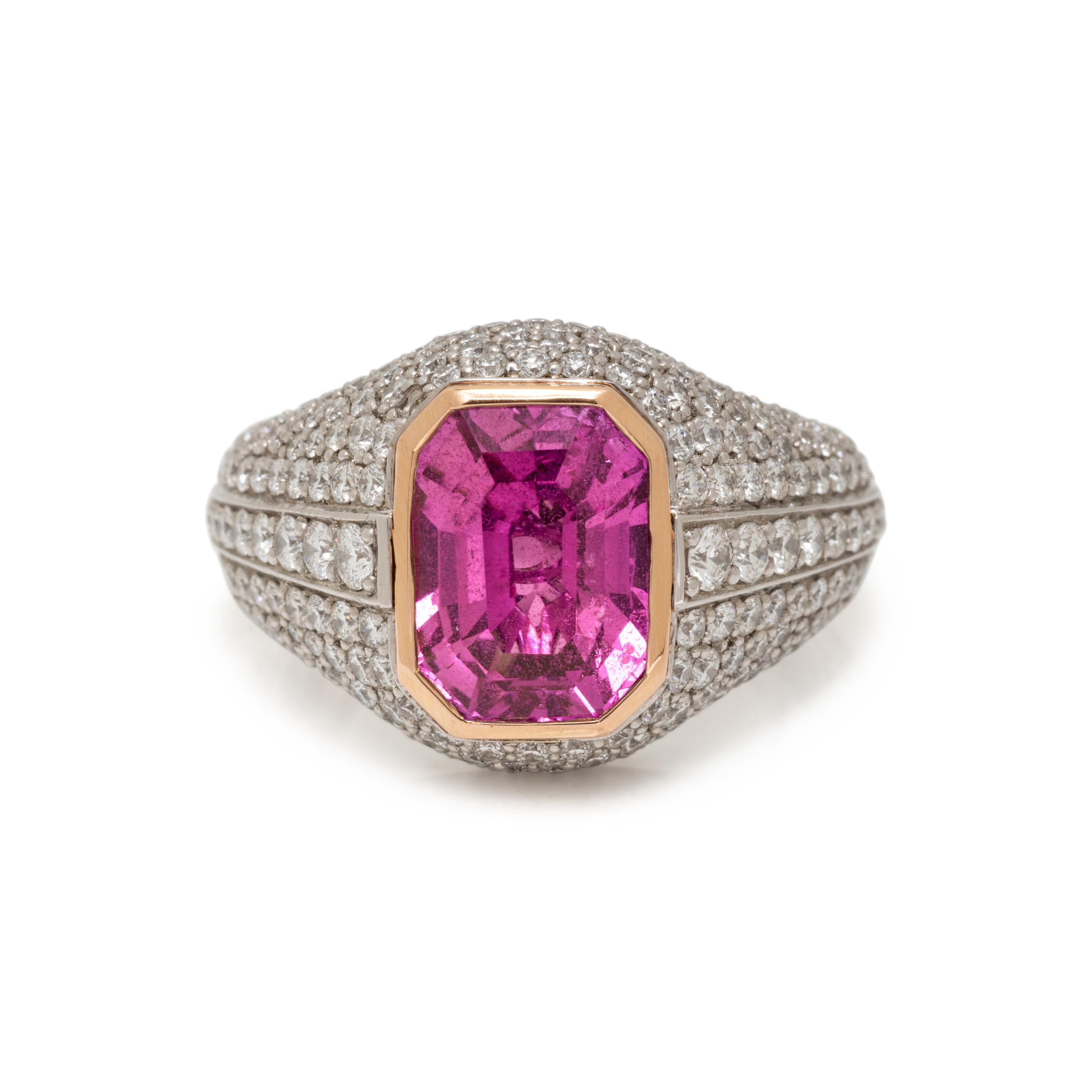 PINK SAPPHIRE AND DIAMOND RING