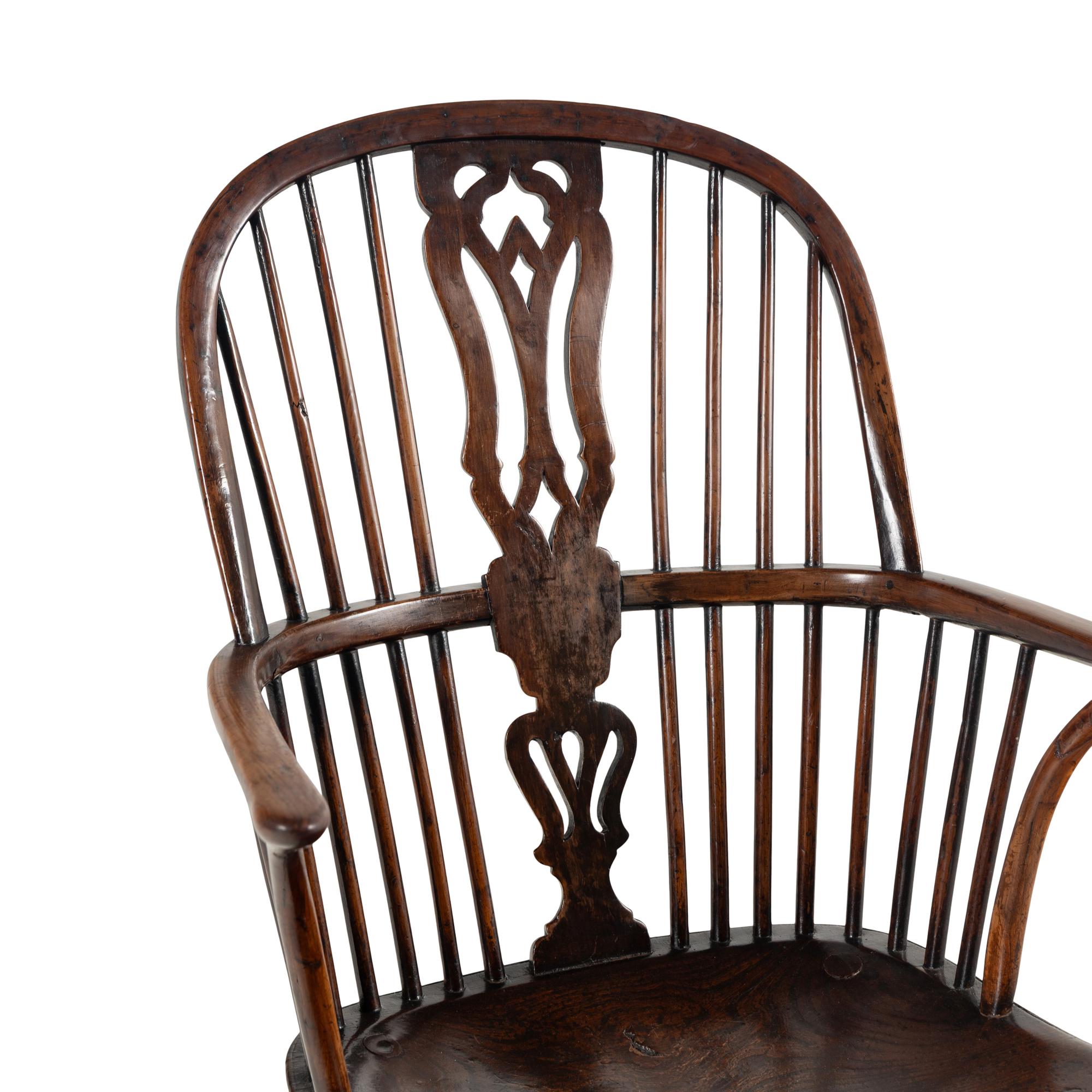 An English Yew and Elm Windsor Armchair