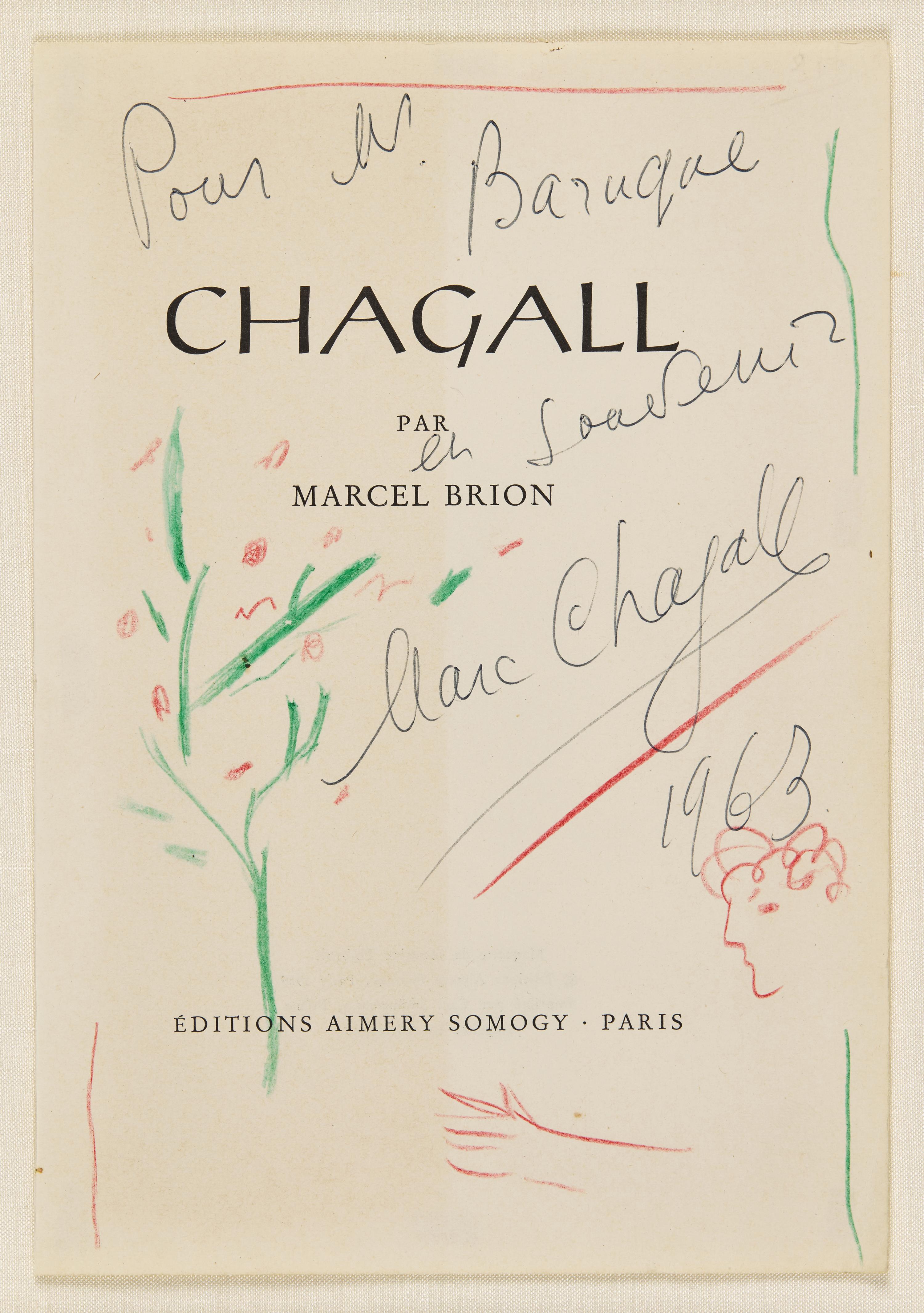 Marc Chagall (Belarusian/French, 1887-1985) — Pour M. Baruque en Souvenir , 1963