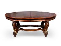 A Rococo Style Carved and Parcel Gilt Walnut Dining Table — 19TH/20TH CENTURY