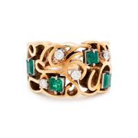 YELLOW GOLD, DIAMOND AND EMERALD RING