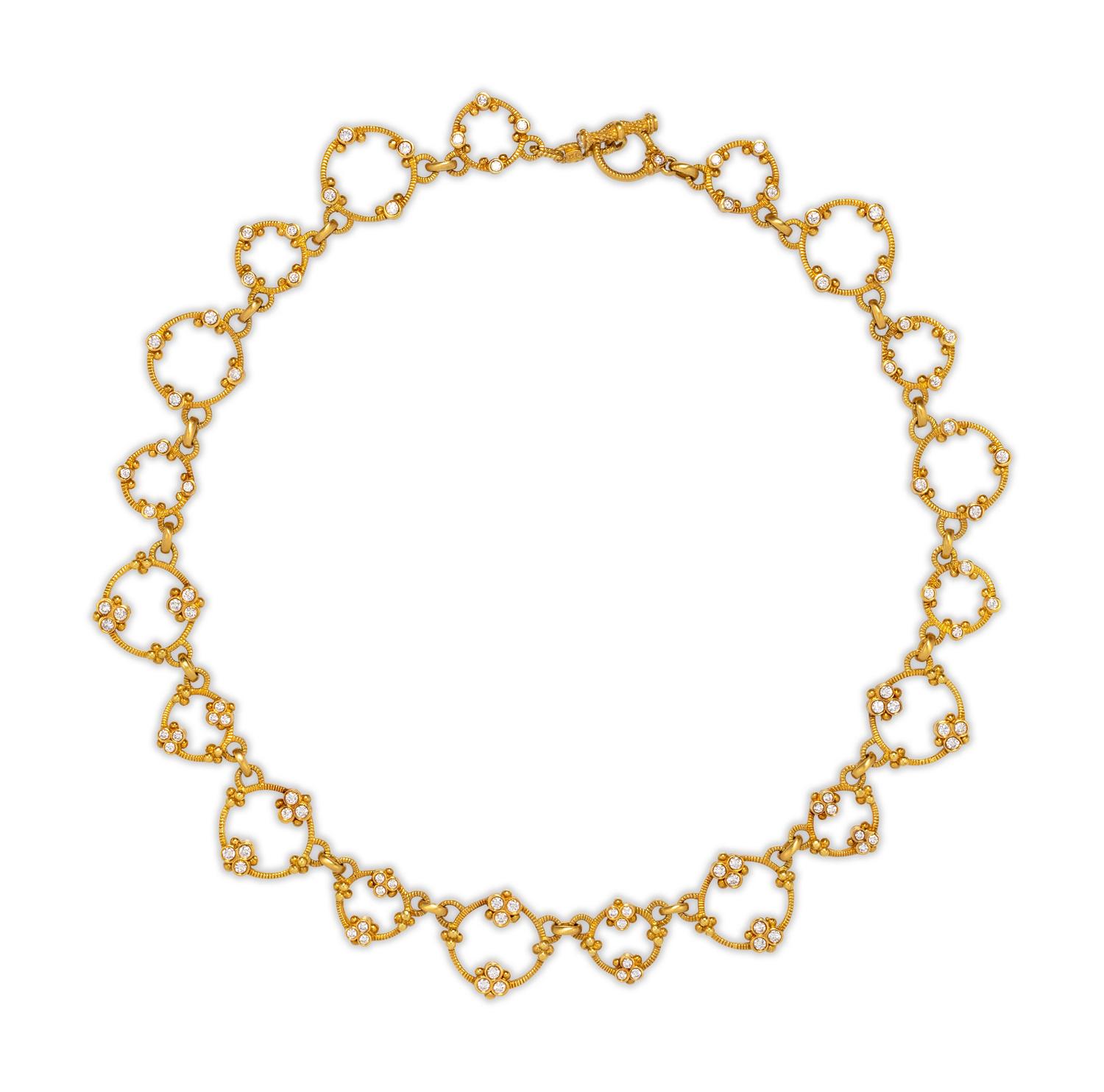Judith Ripka, Gold and Diamond Necklace